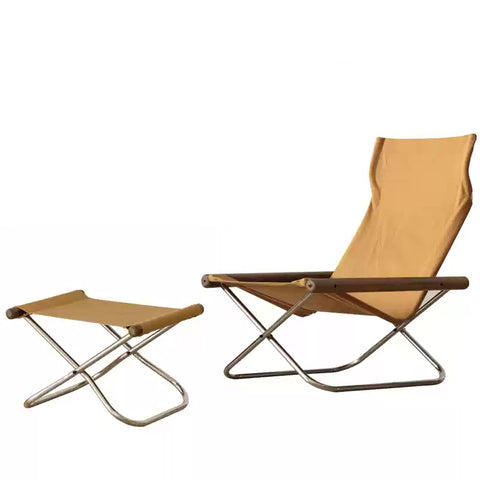 Fabric Folding Sling Chair - Nychair X Lounge Chair, Beech