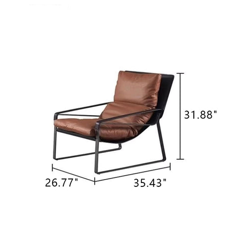 Industrial Style Genuine Leather Lounge Chair