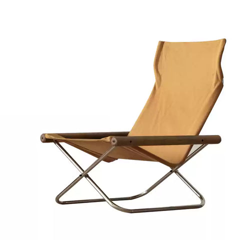 Fabric Folding Sling Chair - Nychair X Lounge Chair, Beech