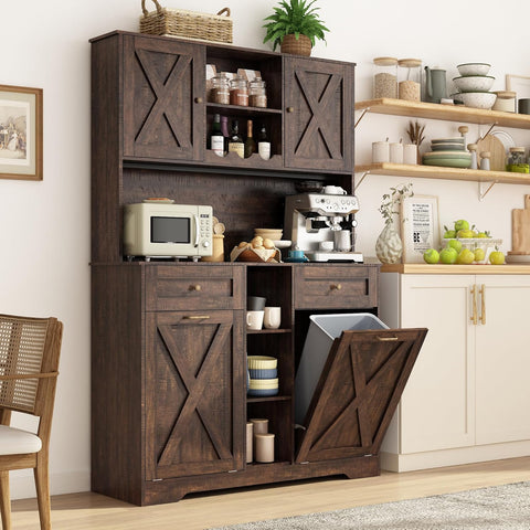 Cameron 71" Tall 47"Wide Kitchen Pantry Storage Cabinet with Power Outlets