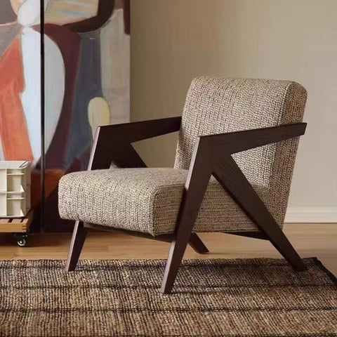 Simple Design Wooden Sofa – Elegant Single Armchair