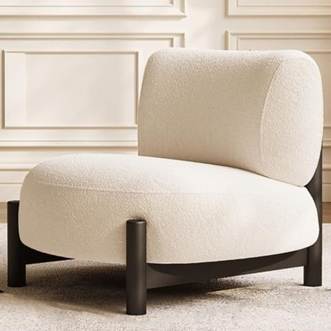 Modern Wabi-Sabi Cream Accent Chair
