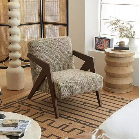 Simple Design Wooden Sofa – Elegant Single Armchair