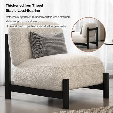 Modern Wabi-Sabi Cream Accent Chair