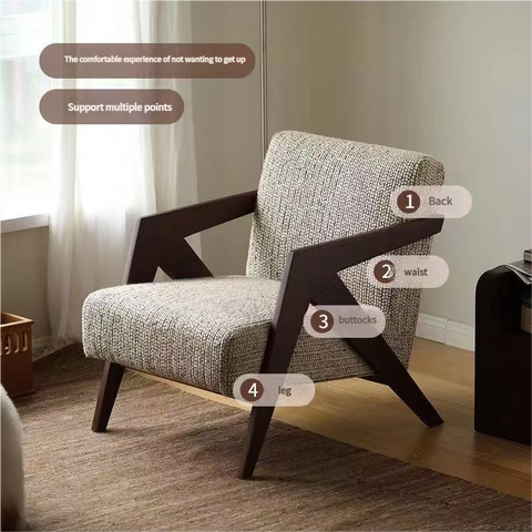 Simple Design Wooden Sofa – Elegant Single Armchair