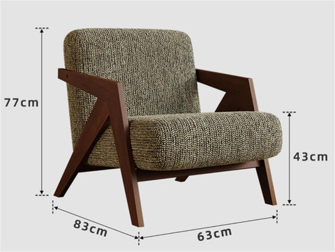 Simple Design Wooden Sofa – Elegant Single Armchair
