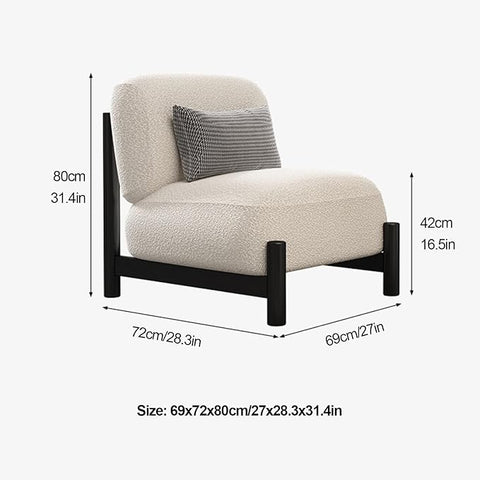 Modern Wabi-Sabi Cream Accent Chair