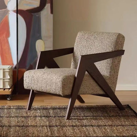 Simple Design Wooden Sofa – Elegant Single Armchair