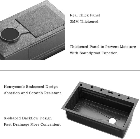 GR Waterfall LED Smart Kitchen Sink