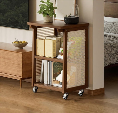 360° Rotating Mobile Coffee Table With Storage