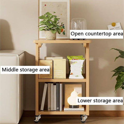 360° Rotating Mobile Coffee Table With Storage