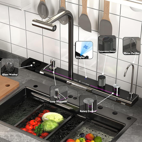 GR Waterfall LED Smart Kitchen Sink