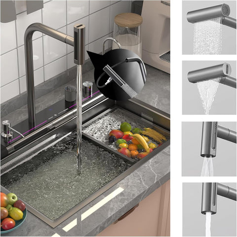 GR Waterfall LED Smart Kitchen Sink