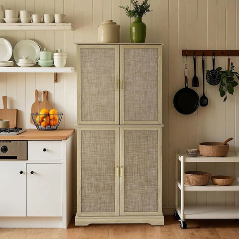 72" Storage Cabinet w/ Doors & Shelves - Light Oak
