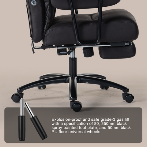 High Back Office Chair: Tech Leather, Auto Kneading Massage