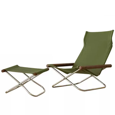Fabric Folding Sling Chair - Nychair X Lounge Chair, Beech