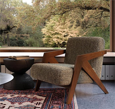 Simple Design Wooden Sofa – Elegant Single Armchair