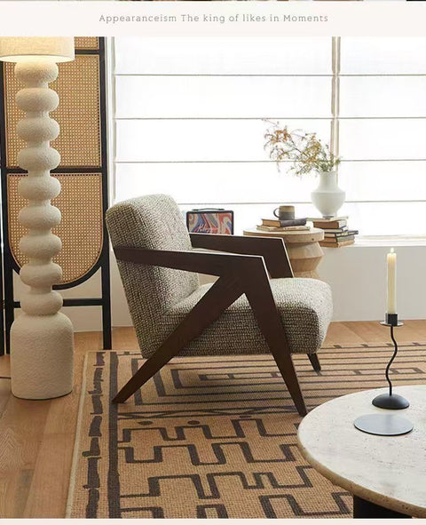 Simple Design Wooden Sofa – Elegant Single Armchair
