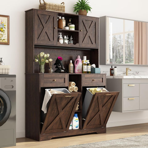 Cameron 71" Tall 47"Wide Kitchen Pantry Storage Cabinet with Power Outlets