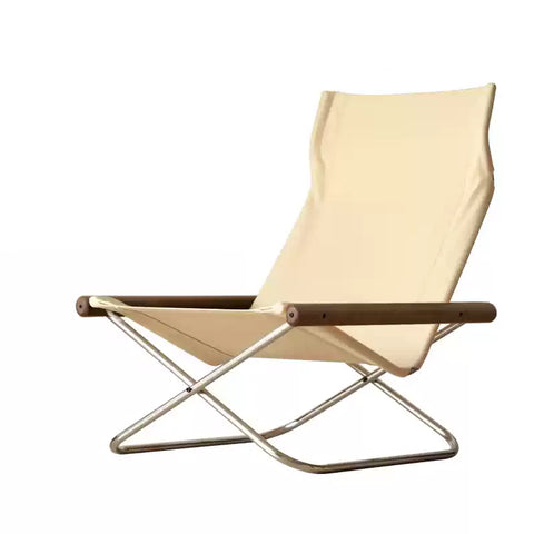 Fabric Folding Sling Chair - Nychair X Lounge Chair, Beech