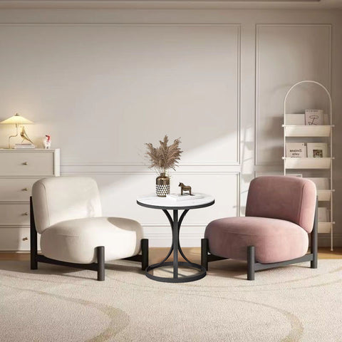 Modern Wabi-Sabi Cream Accent Chair
