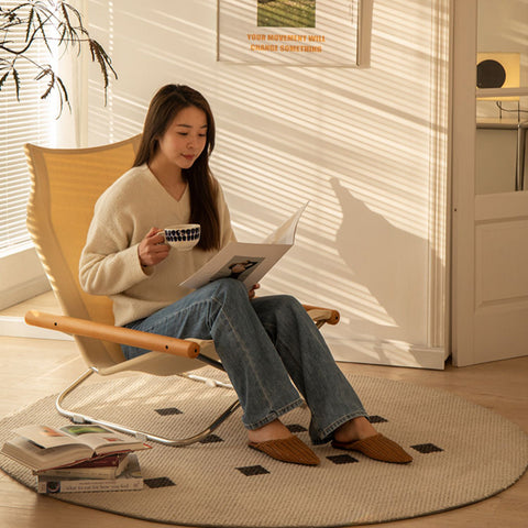 Fabric Folding Sling Chair - Nychair X Lounge Chair, Beech