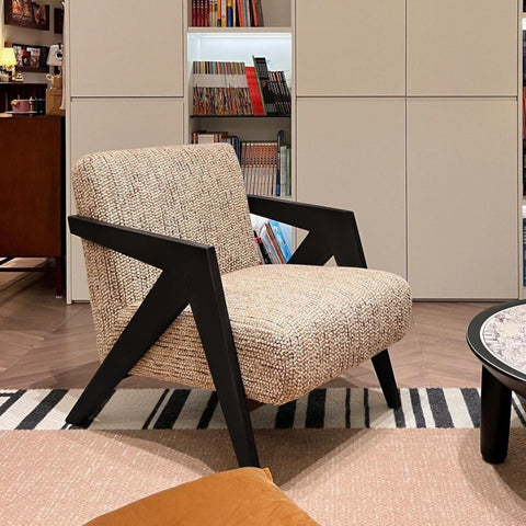 Simple Design Wooden Sofa – Elegant Single Armchair