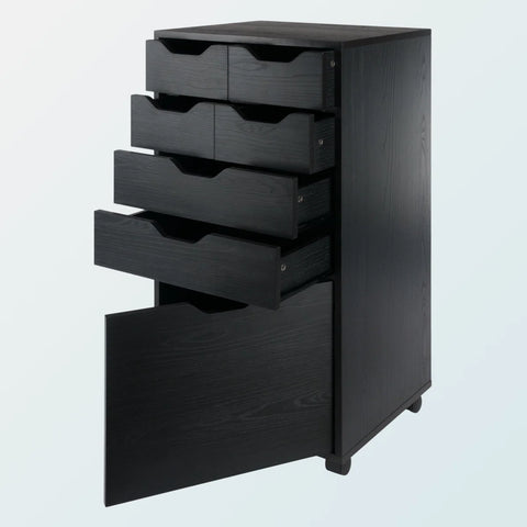 Peres Tall Rolling Storage Unit with Multi-Drawers
