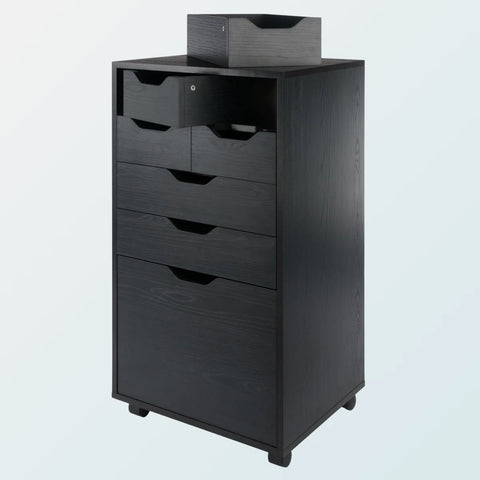 Peres Tall Rolling Storage Unit with Multi-Drawers