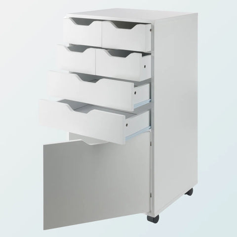 Peres Tall Rolling Storage Unit with Multi-Drawers