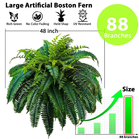 Large Fake Boston Ferns 48 inch