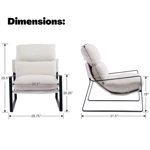 Contemporary Accent Chair - Thick Cushioned Sofa Seat