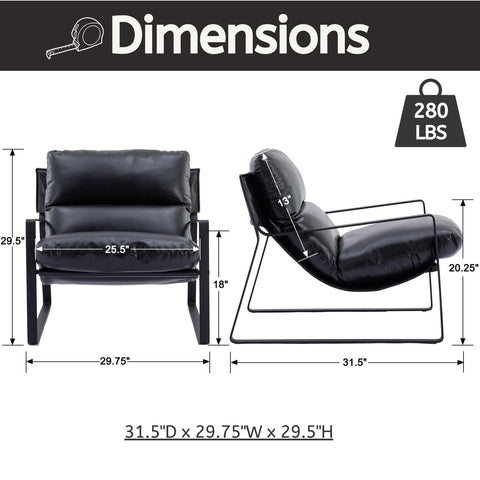Contemporary Accent Chair - Thick Cushioned Sofa Seat