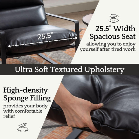 Contemporary Accent Chair - Thick Cushioned Sofa Seat