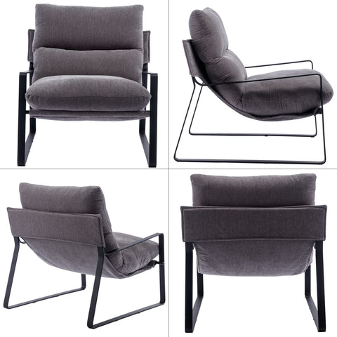Contemporary Accent Chair - Thick Cushioned Sofa Seat