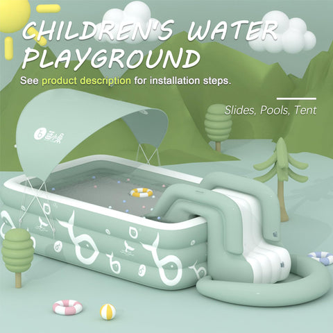 Inflatable pool with canopy and slide – Large inflatable pool for people