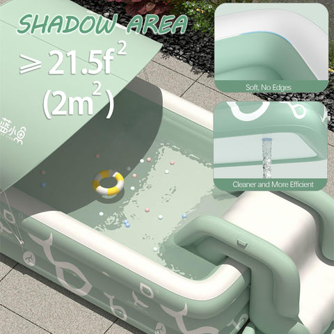 Inflatable pool with canopy and slide – Large inflatable pool for people