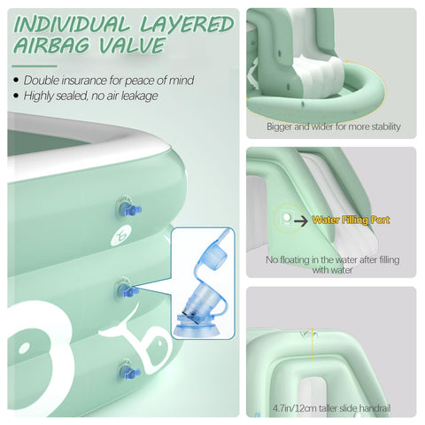 Inflatable pool with canopy and slide – Large inflatable pool for people
