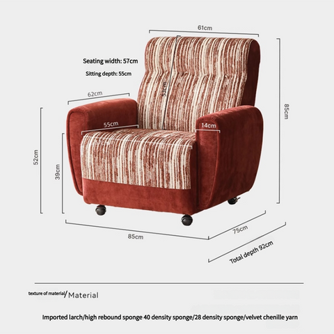 Classic Recliner Armchair – Designer Retro Single Sofa Chair With Adjustable Feature