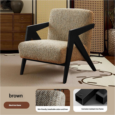 Simple Design Wooden Sofa – Elegant Single Armchair