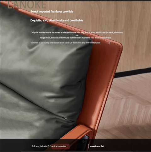 Industrial Style Genuine Leather Lounge Chair