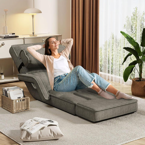 LUCA Floor Chair, Padded Folding Gaming Chair with 14-Level Adjustable Backrest