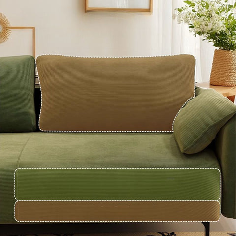 Corded Velvet Tear Resistant Emerald Green Standard Sofa, Green, Sponge