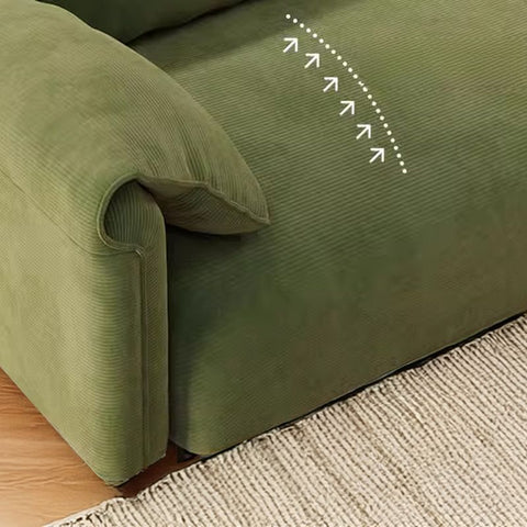 Corded Velvet Tear Resistant Emerald Green Standard Sofa, Green, Sponge