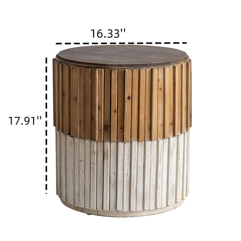 Small Coffee Table Balcony Fluted Side Table for Bedroom Living Room