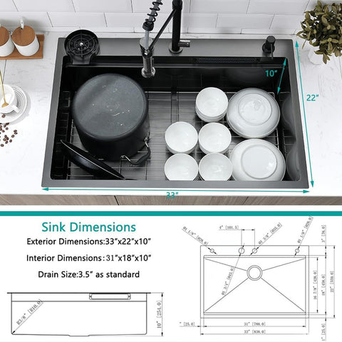 GT Waterfall LED Smart Kitchen Sink