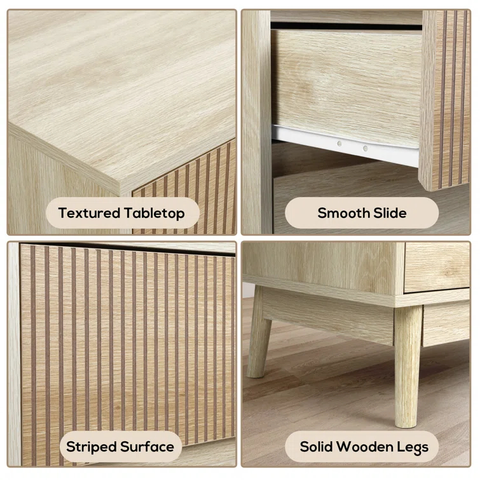 Natural Stylish Minimalist 3 Drawers Dresser