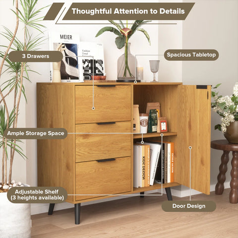 31.5" 3-Drawer Storage Cabinet