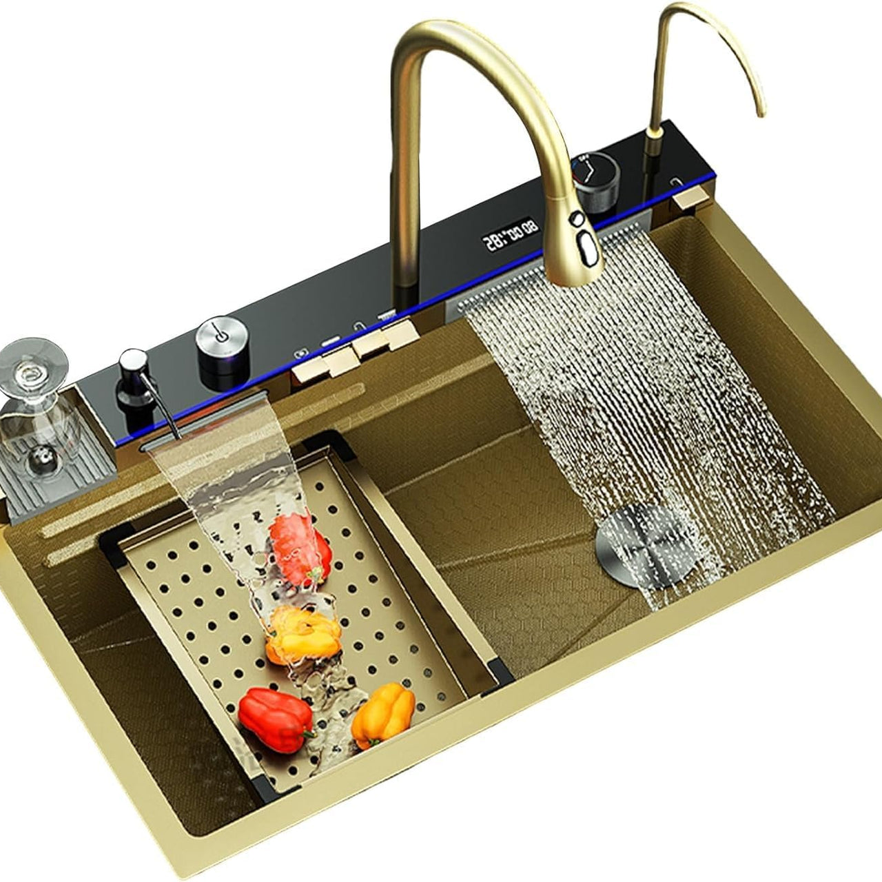 GD Waterfall LED Smart Kitchen Sink – LANOKE