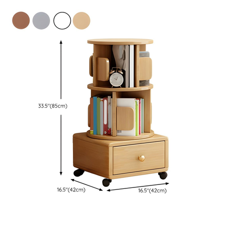 Walnut Rotatable Thickened Wooden Nightstand